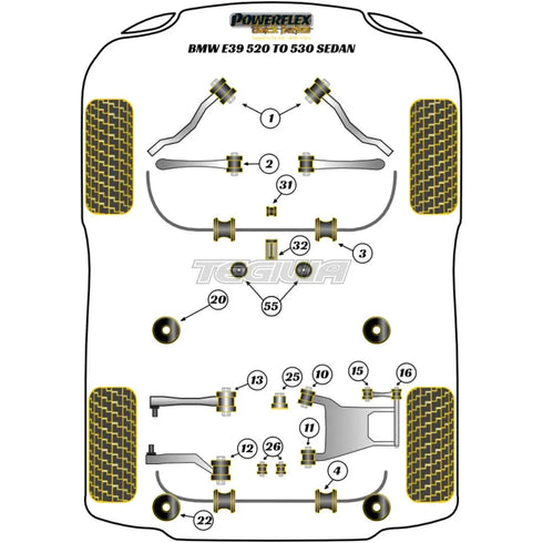 Powerflex Black Series Transmission Mounting Bush Motorsport BMW 5 Series E39 520 to 530 96-04 Powerflex