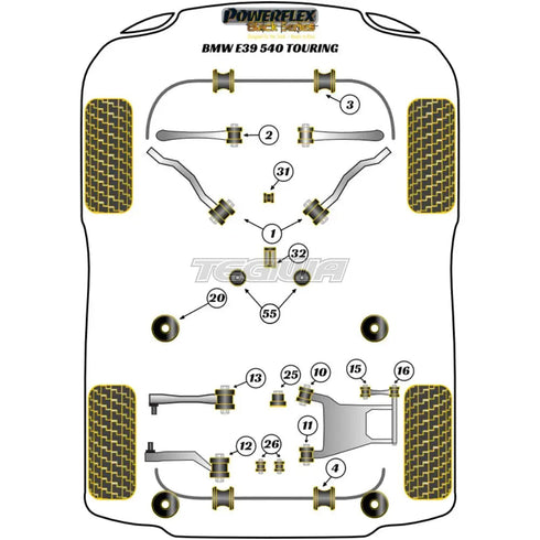 Powerflex Black Series Transmission Mounting Bush Motorsport BMW 5 Series E39 540 Touring 96-04 Powerflex