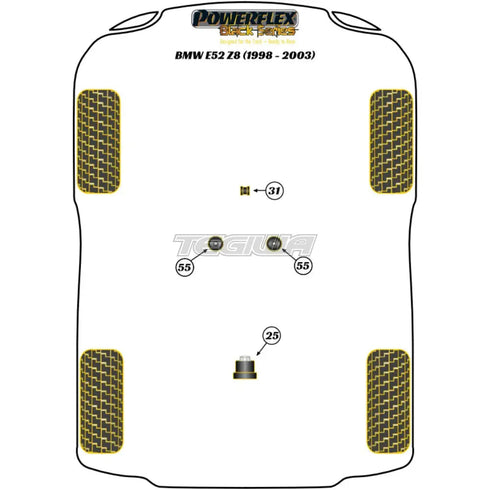 Powerflex Black Series Transmission Mounting Bush Motorsport BMW Z8 E52 98-03 Powerflex