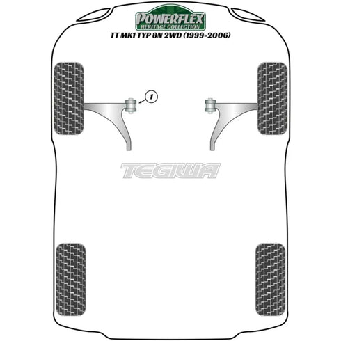 Powerflex Heritage Series Front Wishbone Cast Rear Bush Audi TT MK1 TYP 8N 2WD 99-06 Powerflex