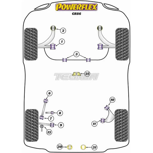 Powerflex Road & Black Series PowerAlign Camber Bolt Kit 16mm Toyota GR 86 21+ Powerflex