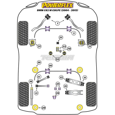 Powerflex Road Series Engine Mount Insert Kit BMW 1 Series E82 1M Coupe 10-12 Powerflex