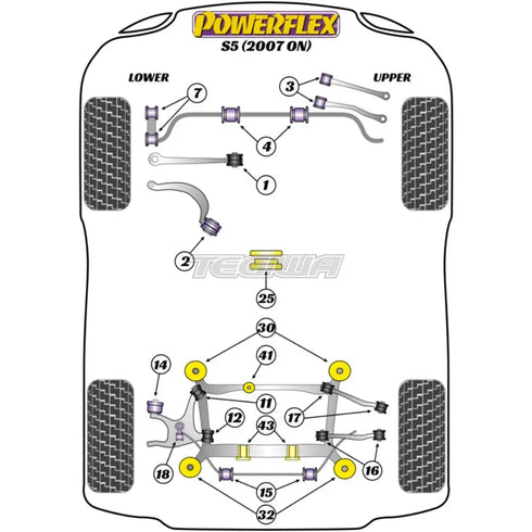 Powerflex Road Series Front Anti Roll Bar Bush 24mm Audi A5 S5 RS5 07-16 Powerflex
