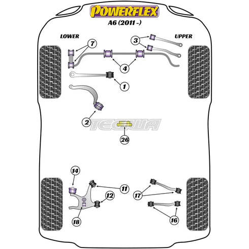Powerflex Road Series Front Anti Roll Bar Bush 26.8mm Audi A6 S6 RS6 C7 11-18 Powerflex