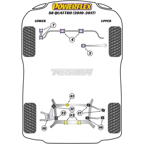 Powerflex Road Series Front Anti Roll Bar Bush 28mm Audi A8 S8 D4 Quattro 10-17 Powerflex