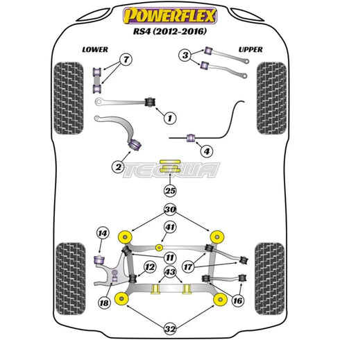 Powerflex Road Series Front Anti Roll Bar Bush 29mm Audi A4 S4 RS4 B8 08-16 Powerflex