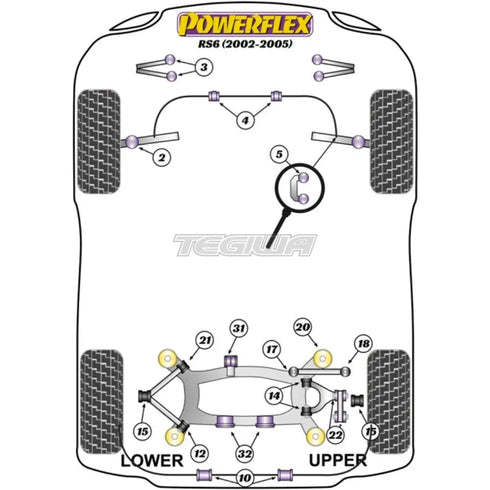 Powerflex Road Series Front Anti Roll Bar Link Bush Audi A6 S6 RS6 C5 97-05 Powerflex