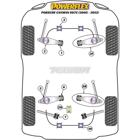 Powerflex Road Series Front Engine Mount Bush Porsche 987C Cayman 05-12 - PFR57-520 Powerflex