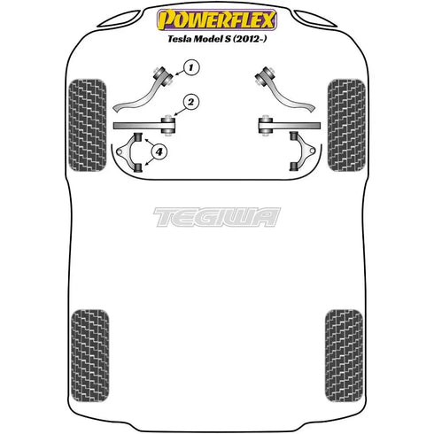 Powerflex Road Series Front Lower Aft Link Inc Bush Kit Tesla Model S 12+ Powerflex