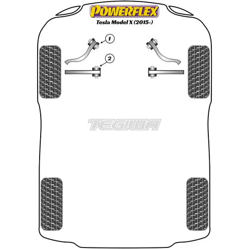 Powerflex Road Series Front Lower Aft Link Inc Bush Kit Tesla Model X 15+ Powerflex