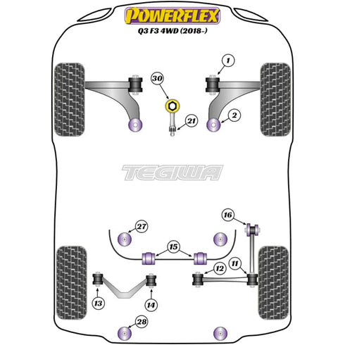 Powerflex Road Series Front Lower Engine Mount Hybrid Bush Large Road Audi Q3 RSQ3 F3 18+ Powerflex