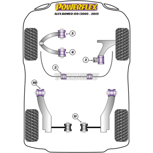 Powerflex Road Series Front Upper Arm Front Bush Adjustable Alfa Romeo 159 05-11 Powerflex