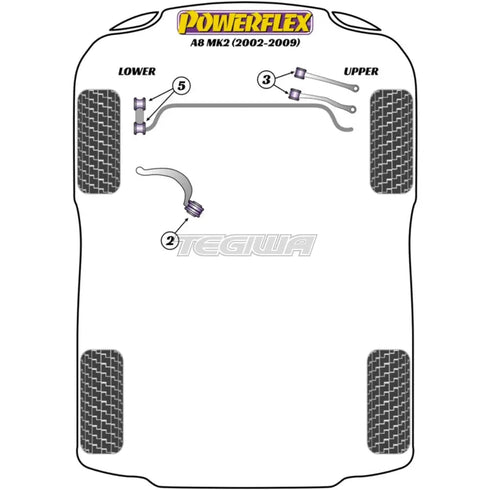 Powerflex Road Series Front Upper Control Arm Bush Audi A8 S8 D3 02-09 Powerflex