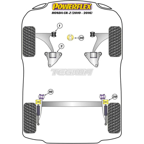 Powerflex Road Series Front Wishbone Front Bush Honda CR-Z 10-16 Powerflex