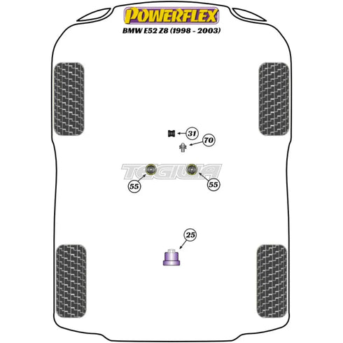 Powerflex Road Series Gear Shift Arm Front Bush Oval BMW Z8 E52 98-03 Powerflex