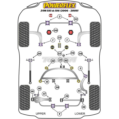 Powerflex Road Series Jack Pad Adaptor BMW Z4 Z4M E85 E86 06-09 Powerflex