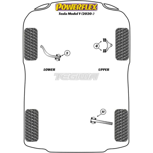 Powerflex Road Series Jack Pad Adaptor Tesla Model Y 20+ - PF75-1001 Powerflex