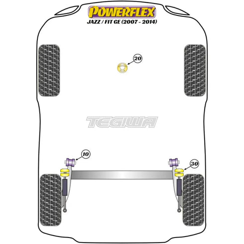 Powerflex Road Series Lower Engine Mount Insert Honda Jazz Fit GE 07-14 Powerflex