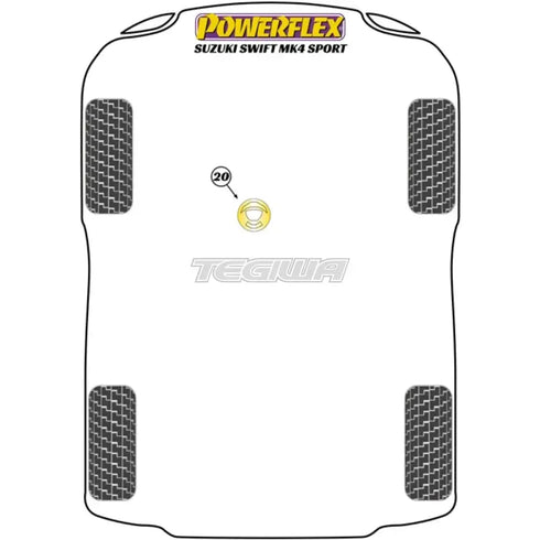 Powerflex Road Series Lower Engine Mount Insert Suzuki Swift Sport MK4 ZC33S 18+ Powerflex