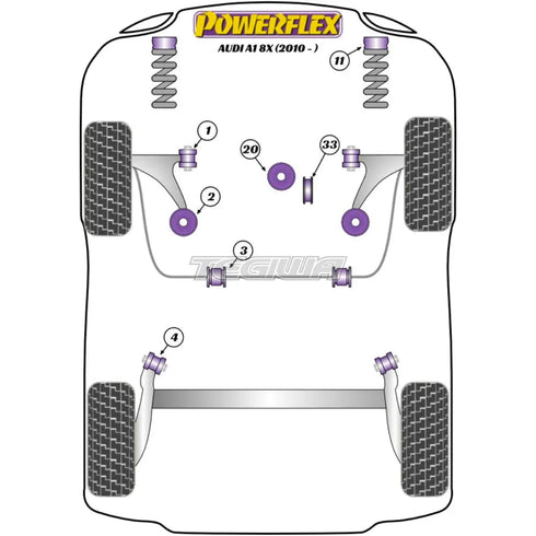 Powerflex Road Series Lower Engine Mount Large Bush Std Diesel Audi A1 S1 8X 10-18 Powerflex