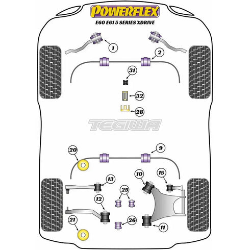Powerflex Road Series PowerAlign Wheel Mounting Guide Pin BMW 5 Series E60 E61 xDrive 03-10 Powerflex