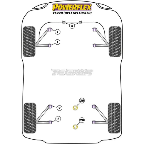 Powerflex Road Series PowerAlign Wheel Mounting Guide Pin Vauxhall Opel VX220 Speedster 00-05 Powerflex