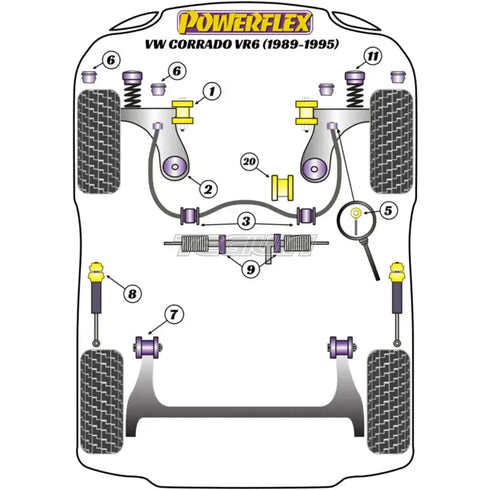 Powerflex Road Series PowerAlign Wheel Mounting Guide Pin Volkswagen Corrado VR6 89-95 Powerflex