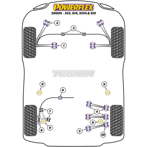 Powerflex Road Series Rear Anti Roll Bar Bush 15mm Nissan SILVIA 200SX-S13 S14 S15 91-02 Powerflex