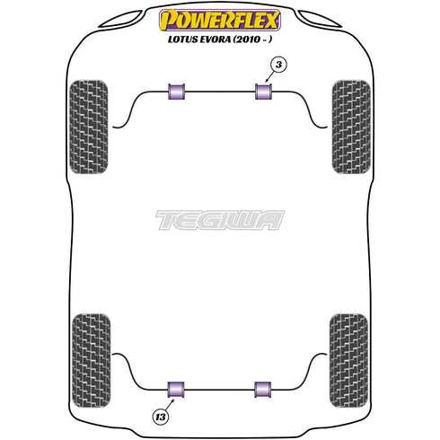 Powerflex Road Series Rear Anti Roll Bar Bush 21mm Lotus Evora 10-21 Powerflex