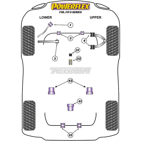 Powerflex Road Series Rear Diff Rear Mounting Bush BMW 5 Series F10 F11 Saloon Touring 10-17 Powerflex