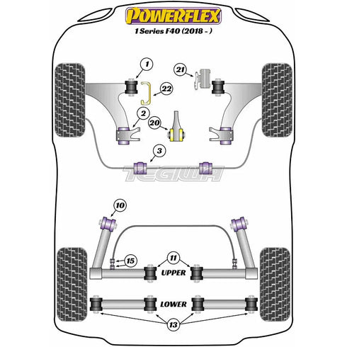Powerflex Road Series Rear Lower Arm Bush BMW 1 Series F40 18+ Powerflex