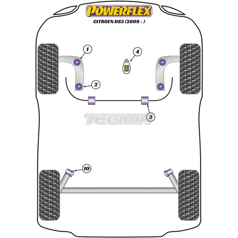 Powerflex Road Series Rear Lower Engine Mount Insert Diesel Citroen DS3 09-19 Powerflex