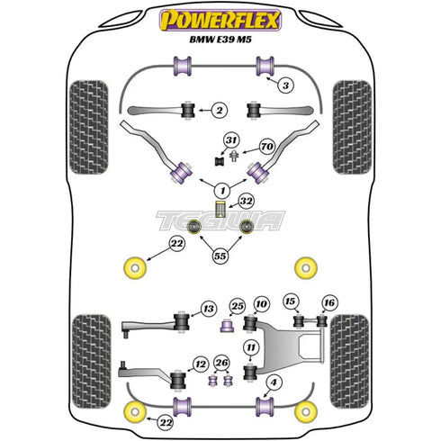 Powerflex Road Series Rear Outer Integral Link Upper Bush BMW 5 Series E39 M5 96-04 Powerflex