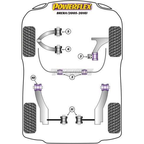 Powerflex Road Series Rear Trailing Arm Front Outer Bush Alfa Romeo Brera 939 05-10 Powerflex