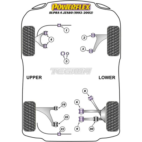 Powerflex Road Series Rear Upper Arm Rear Bush Toyota Supra Mk4 JZA80 93-02 Powerflex