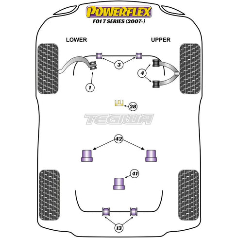Powerflex Road Series Transfer Case Bush Insert Standard BMW 7 Series F01 F02 F03 F04 08-15 Powerflex