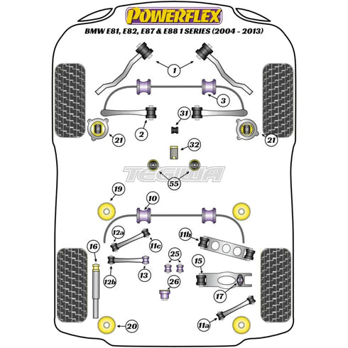 Powerflex Road Series Transmission Mounting Bush Fast Road BMW 1 Series E81 E82 E87 E88 04-13 Powerflex