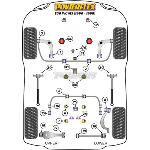 Powerflex Road Series Transmission Mounting Bush Track BMW 3 Series E36 Inc M3 90-98 Powerflex