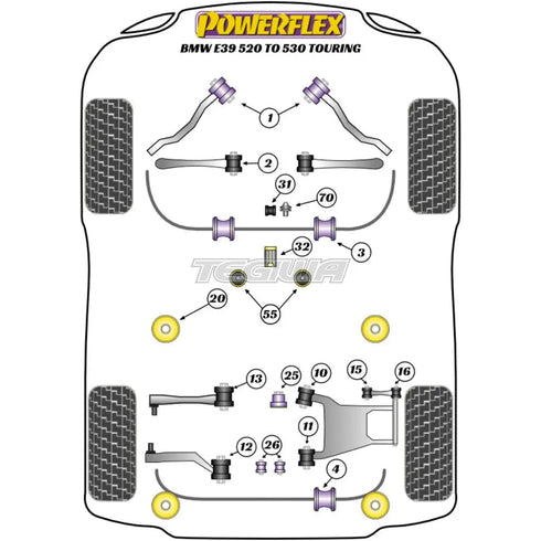 Powerflex Road Series Transmission Mounting Bush Track BMW 5 Series E39 520 to 530 Touring 96-04 Powerflex