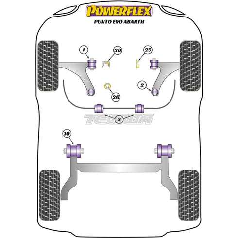 Powerflex Road Series Upper Engine Mount Insert Fiat Punto Evo Abarth 09-15 Powerflex