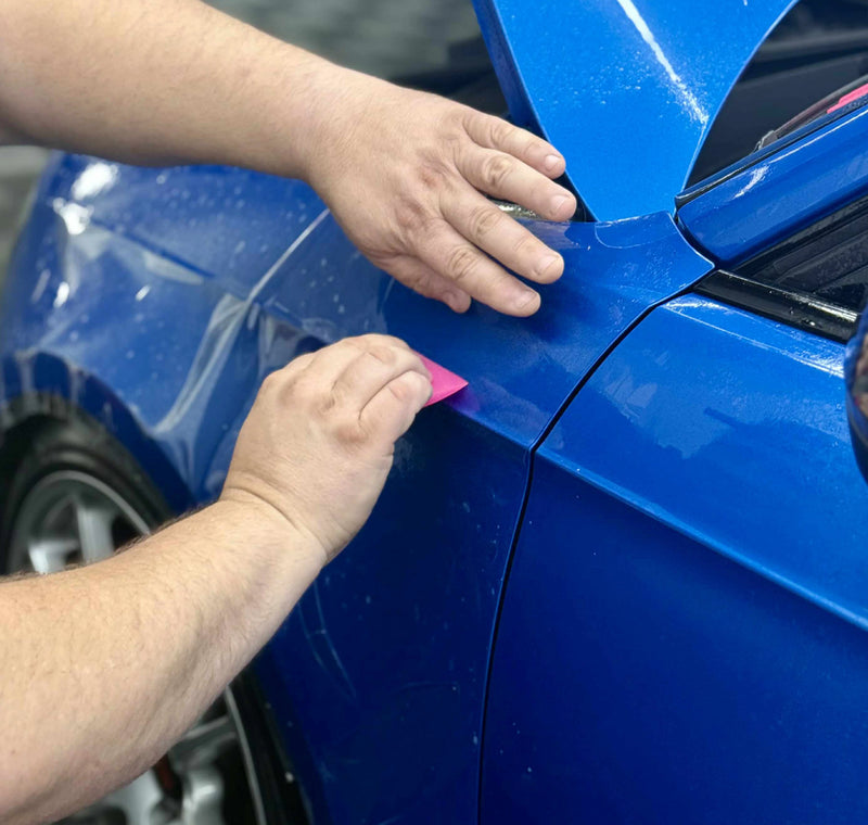 installing ppf to audi rs3 azure blue